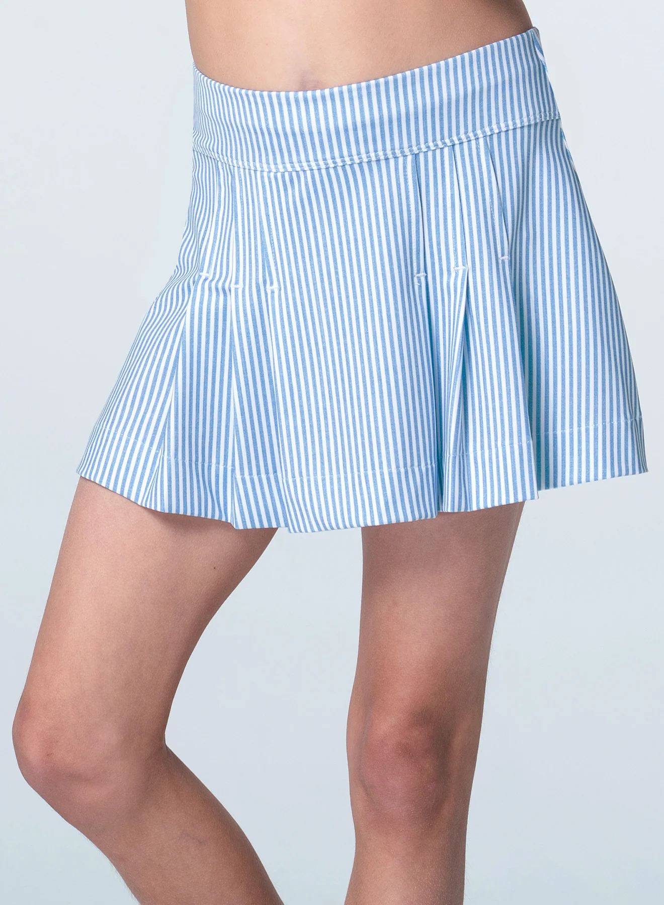 Linen Stripe Pleat Skirt-Girls - Image 2