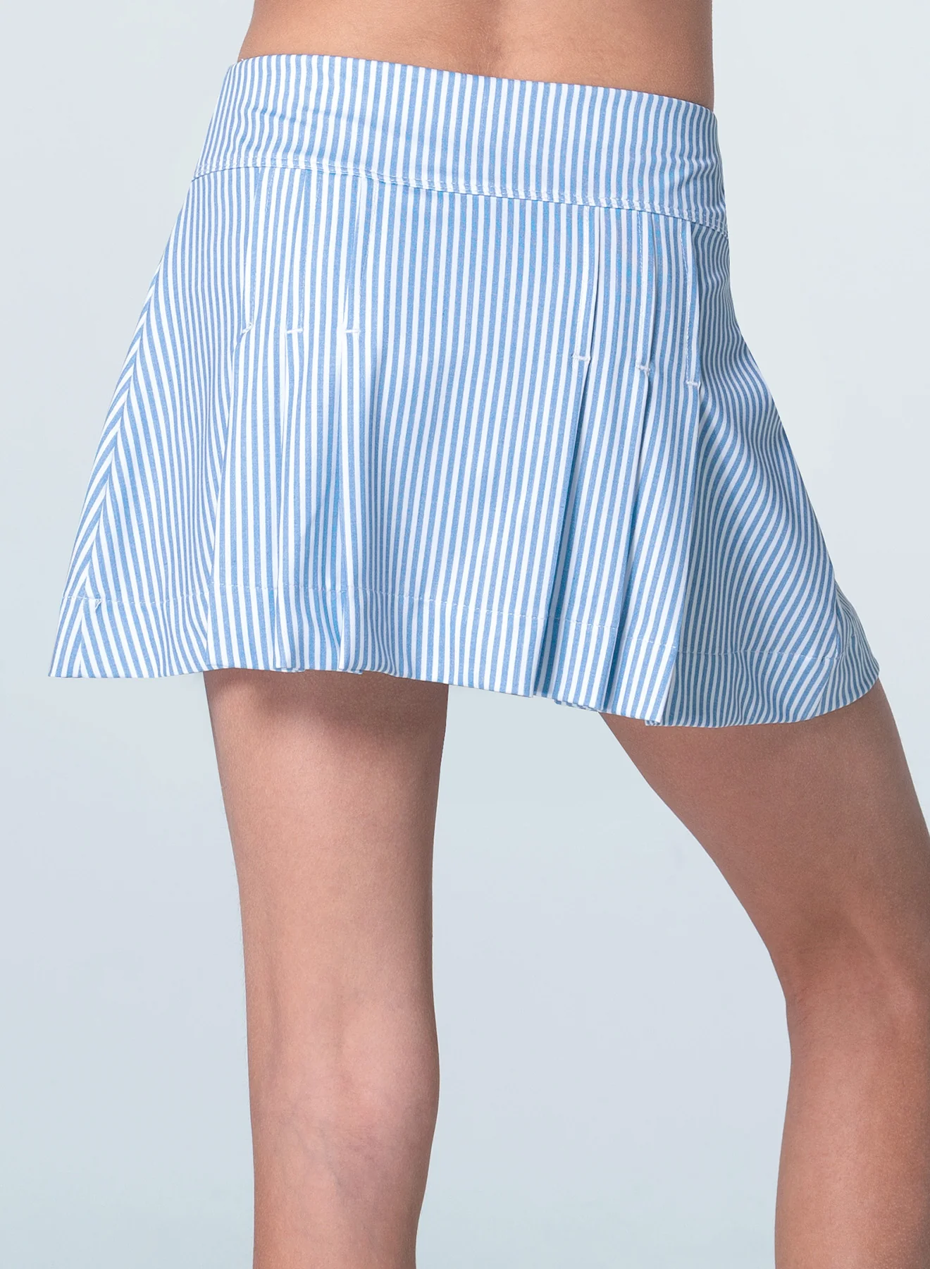 Linen Stripe Pleat Skirt-Girls - Image 4